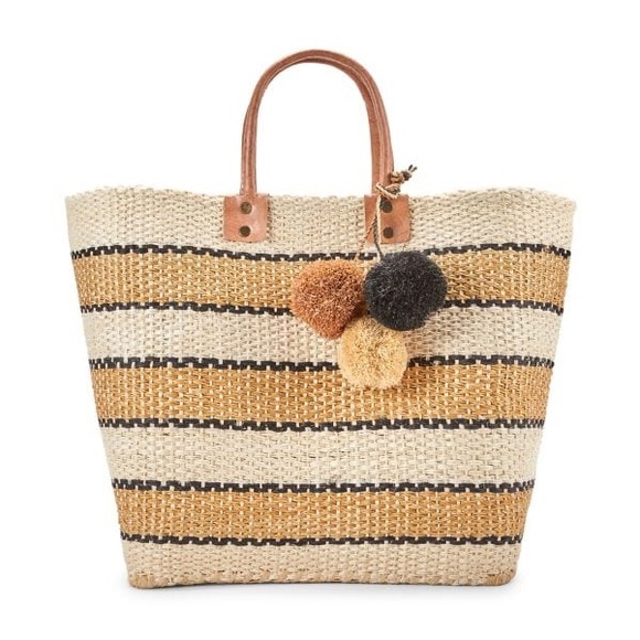 MAR Y SOL Capri Woven Straw Tote Beach Bag - Picture 2 of 11